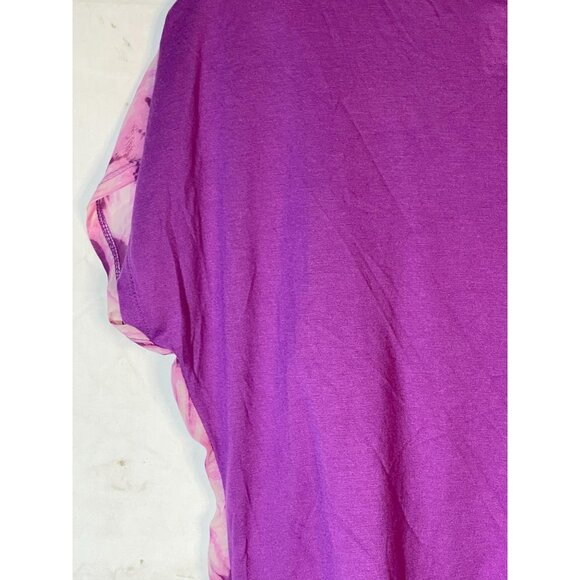 Lei shirt layered tank top under flowers tie at bottom polyester pink  XLREAD - Picture 10 of 10